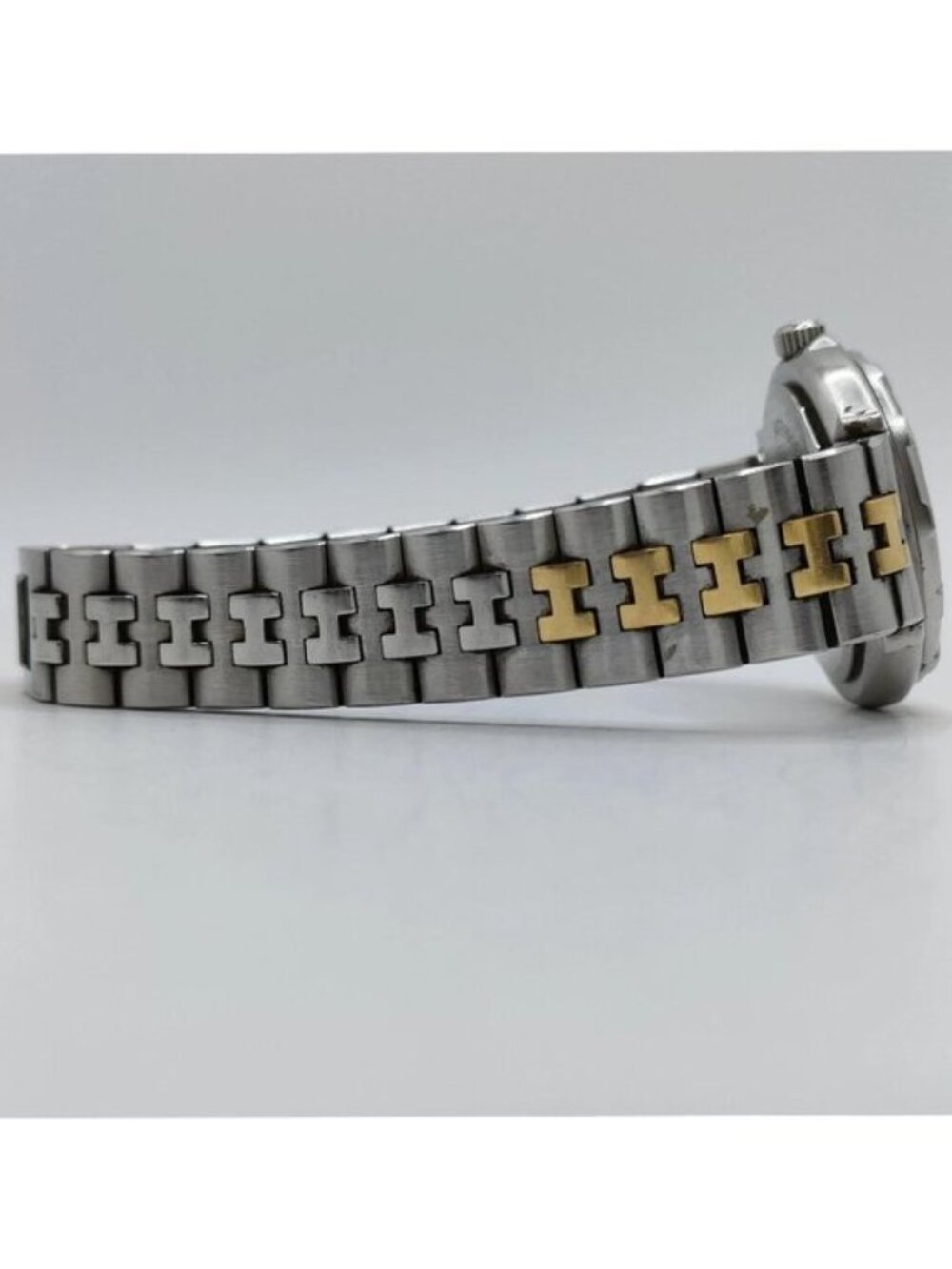 Authentic Hermès Clipper Two-Tone Gold & Silver Quartz Watch Date Women's Luxury - Picture 7 of 12